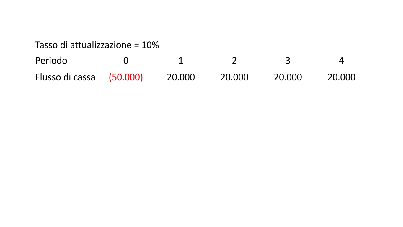 esempio di formula del VAN