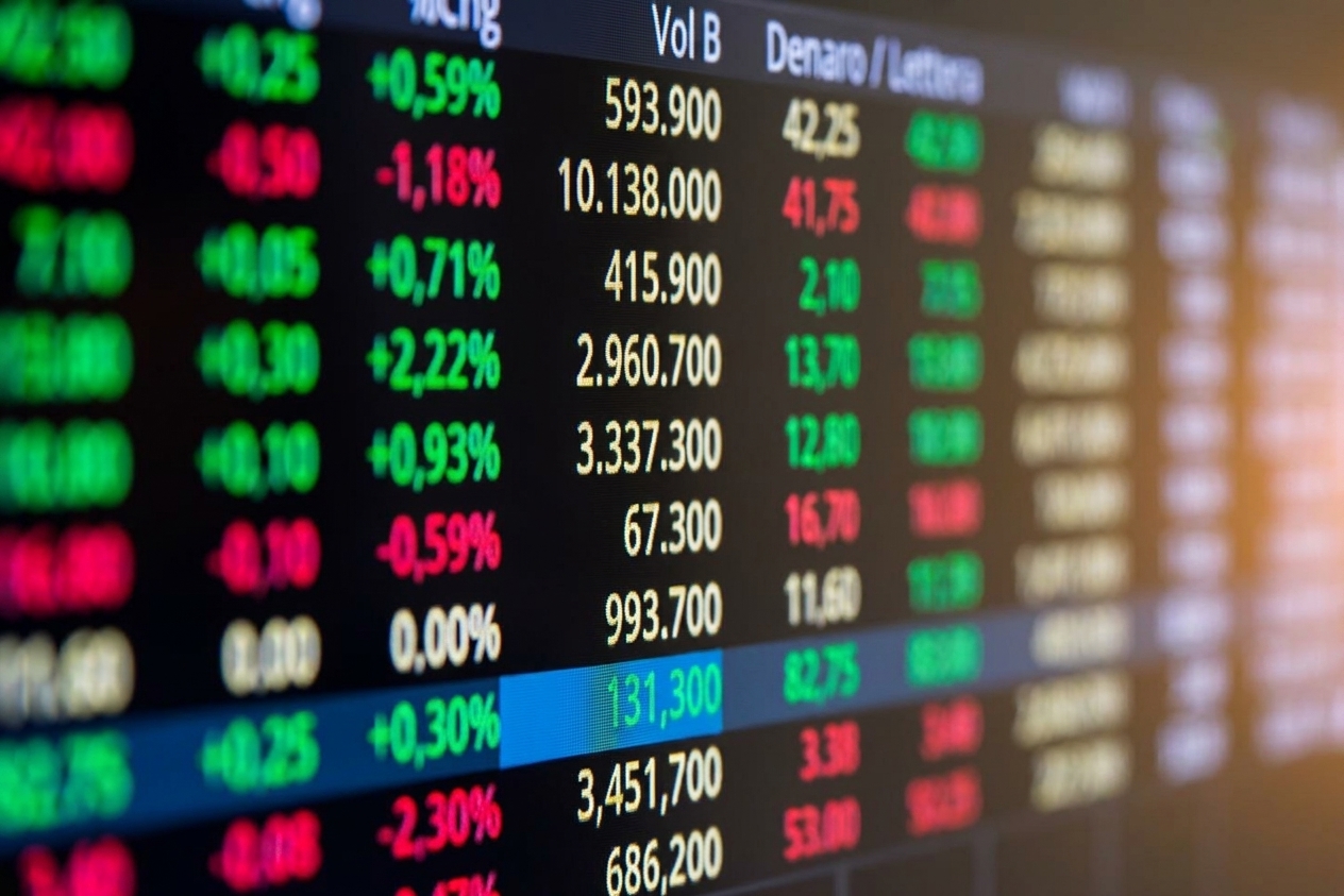 Prezzi di mercato su uno schermo