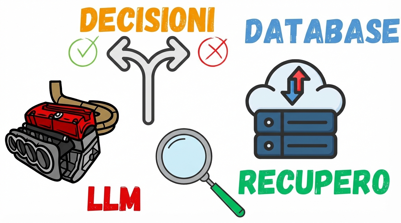 Una lente d'ingrandimento che rappresenta la ricerca e il recupero di informazioni.