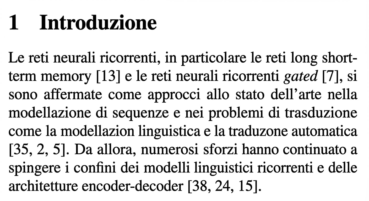 Il primo paragrafo dell’introduzione dell’articolo Attention is All You Need.