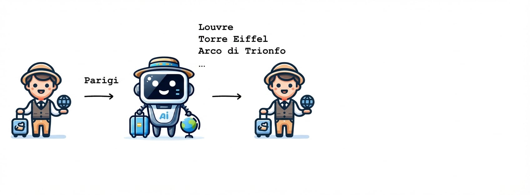 L'AI propone diverse attività da fare a Parigi.