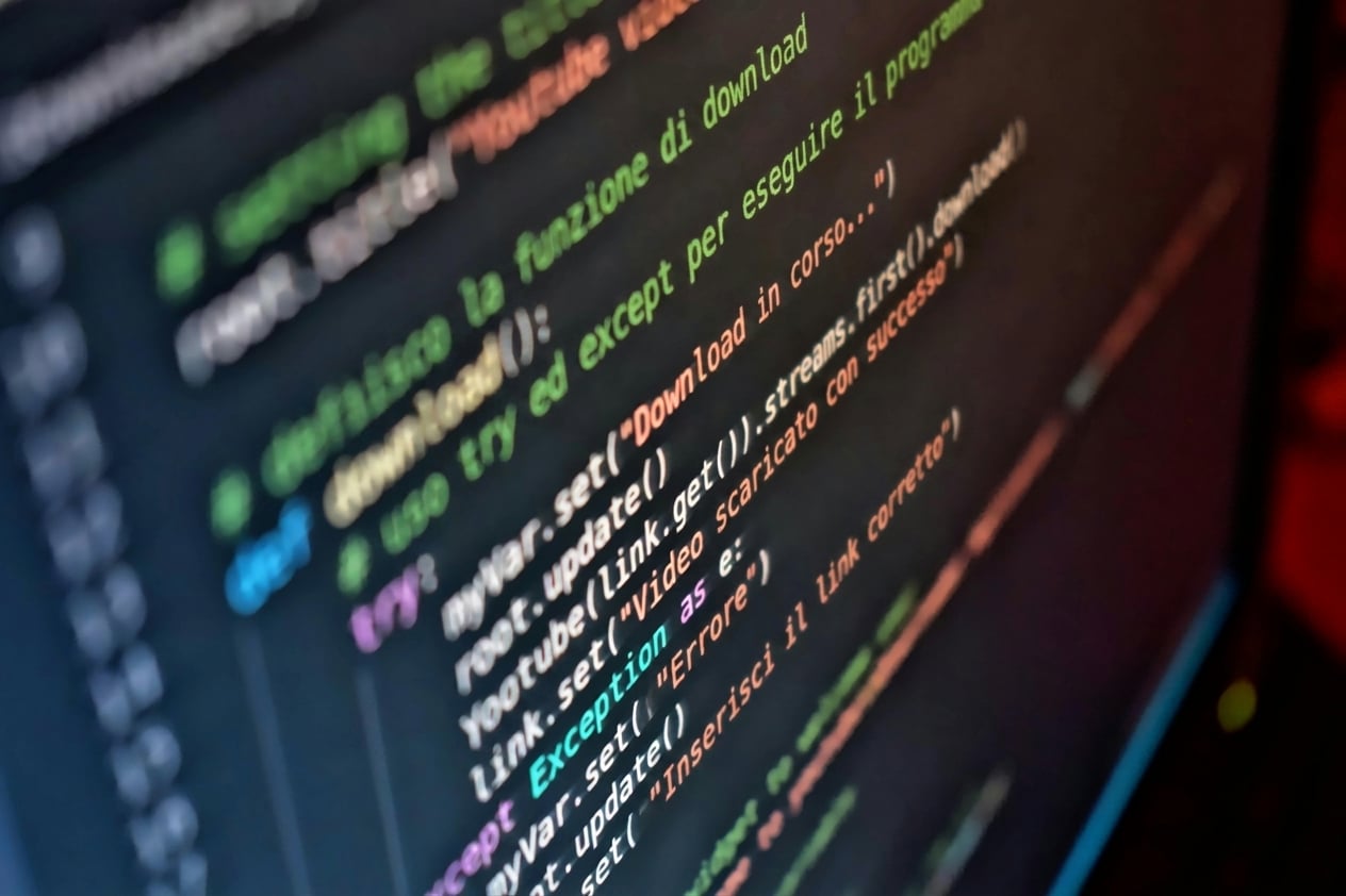Codice Python mostrato su uno schermo