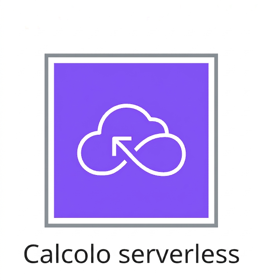 Un'icona che mostra il compute serverless.