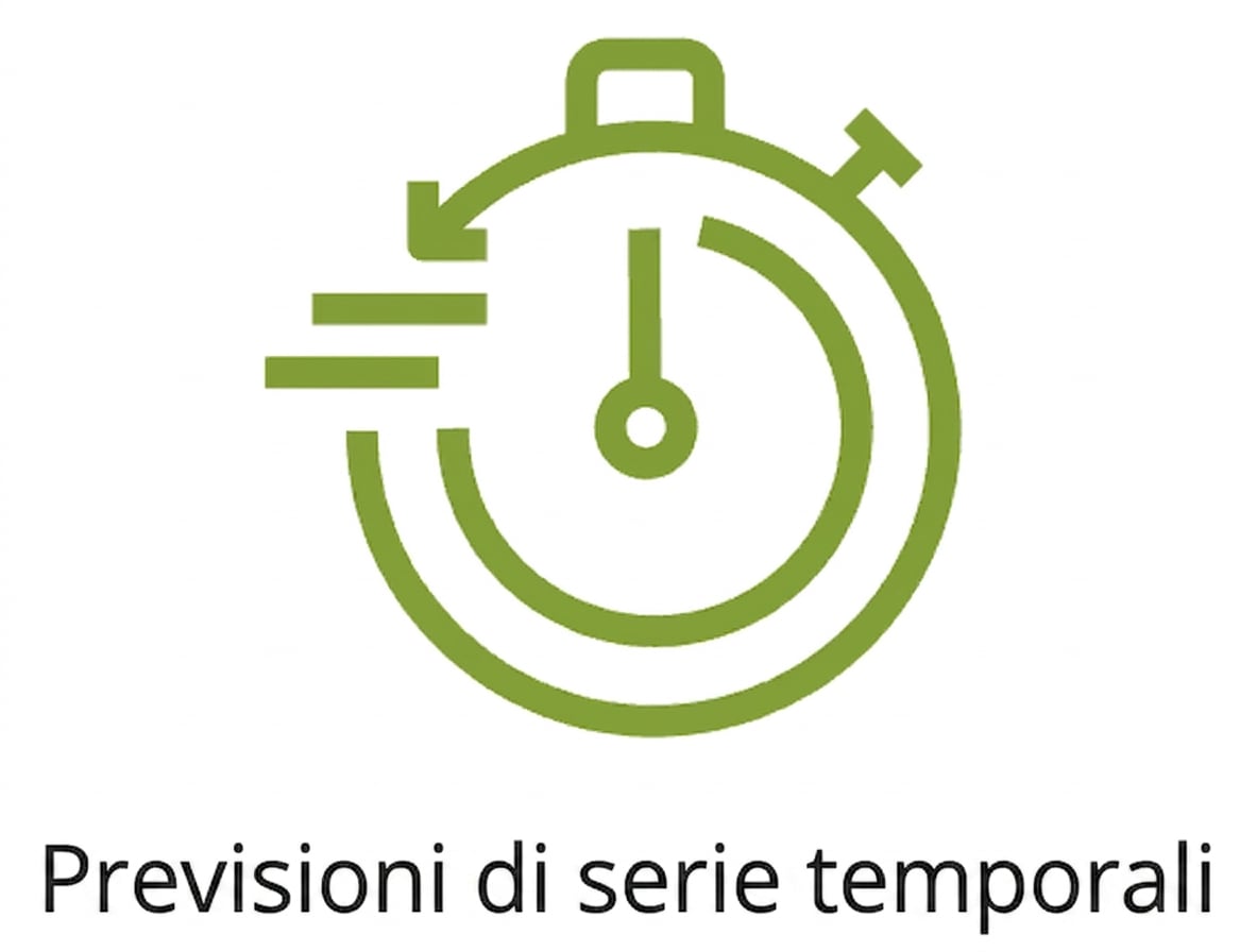 Un'icona che mostra previsioni di serie temporali.