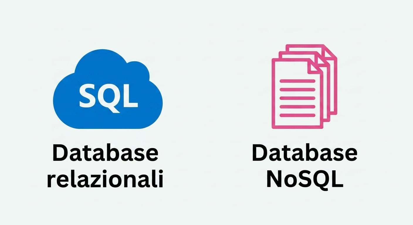 Due icone che mostrano database relazionali e NoSQL.