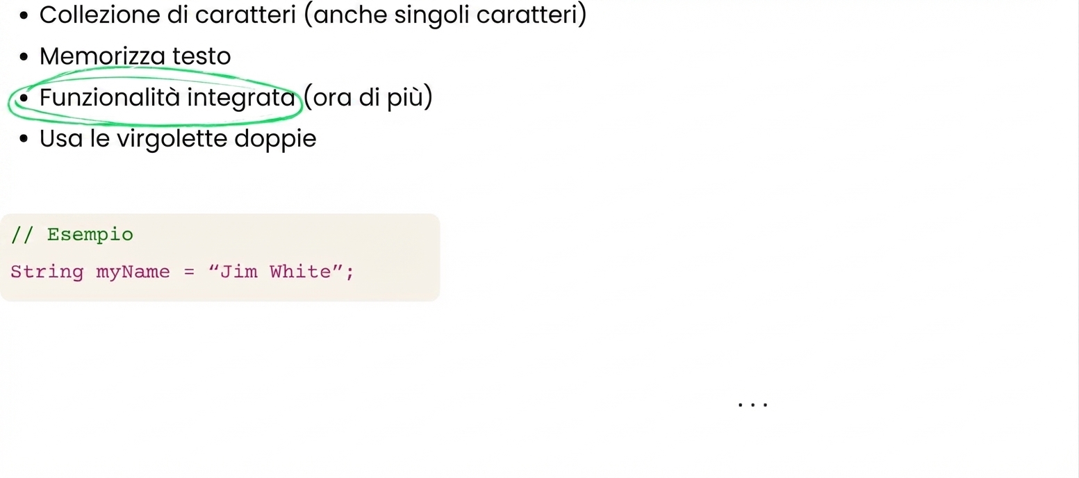Le stringhe hanno funzionalità integrate per manipolarle