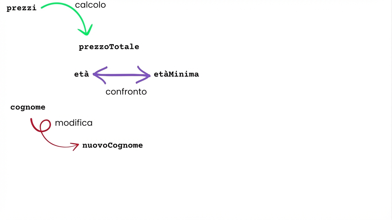 Operazioni su variabili: calcoli, confronti e modifica dei valori