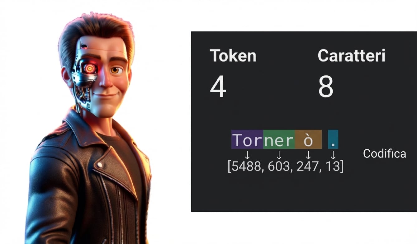 Illustrazione di un uomo con sembianze del personaggio Terminator