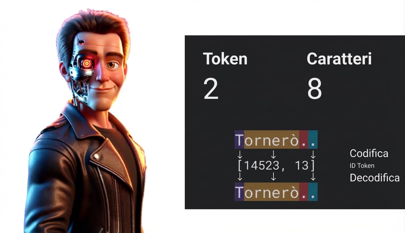 Illustrazione di un uomo con sembianze del personaggio Terminator