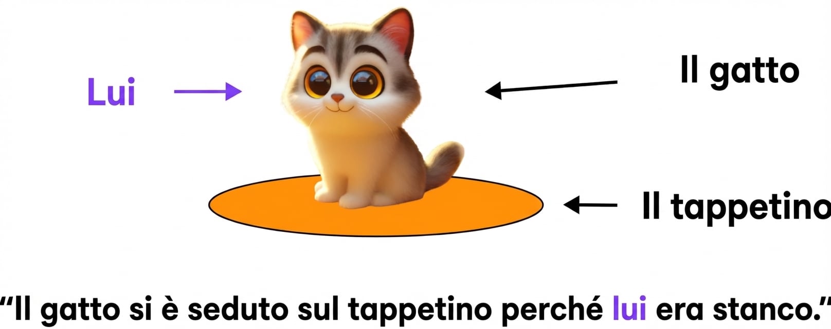 Illustrazione di un gatto seduto su un tappetino