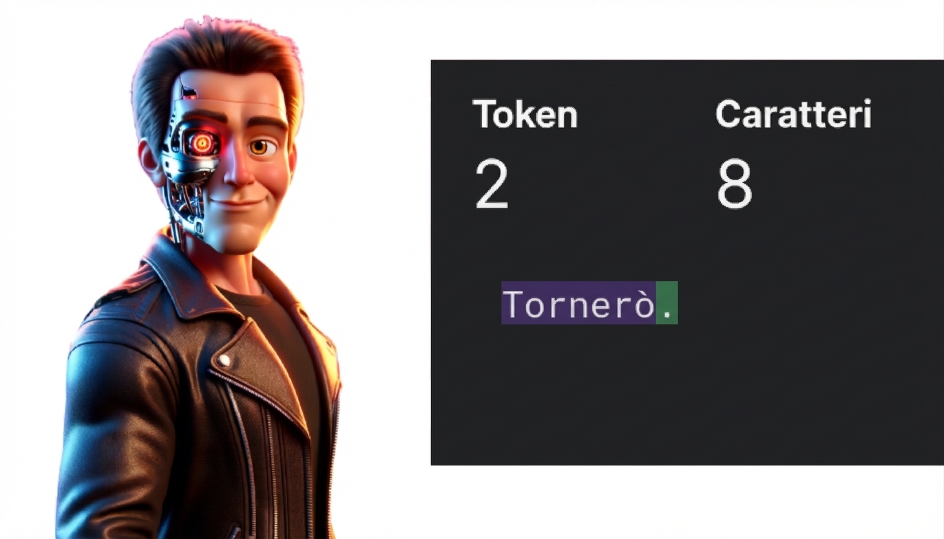 Illustrazione di un uomo con sembianze del personaggio Terminator