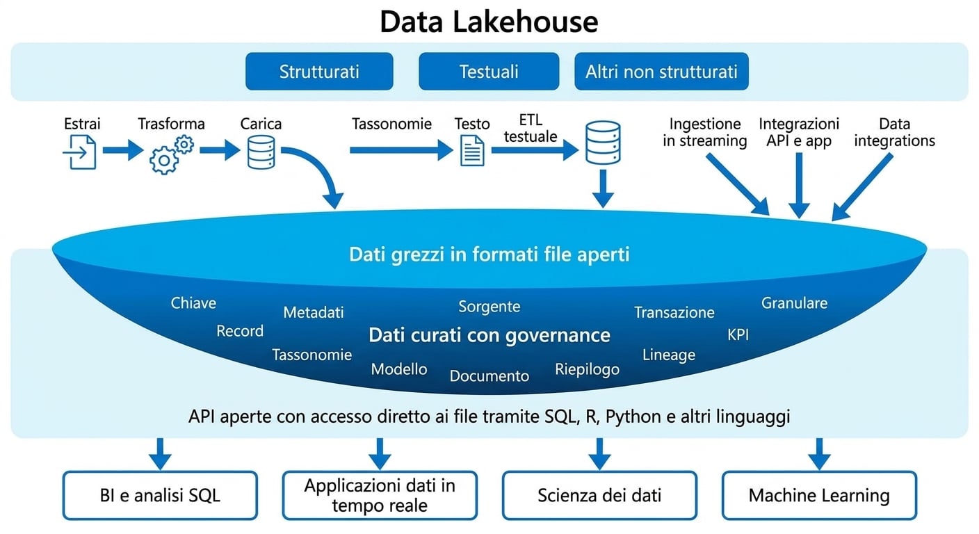 Diagramma alto livello del Databricks Lakehouse