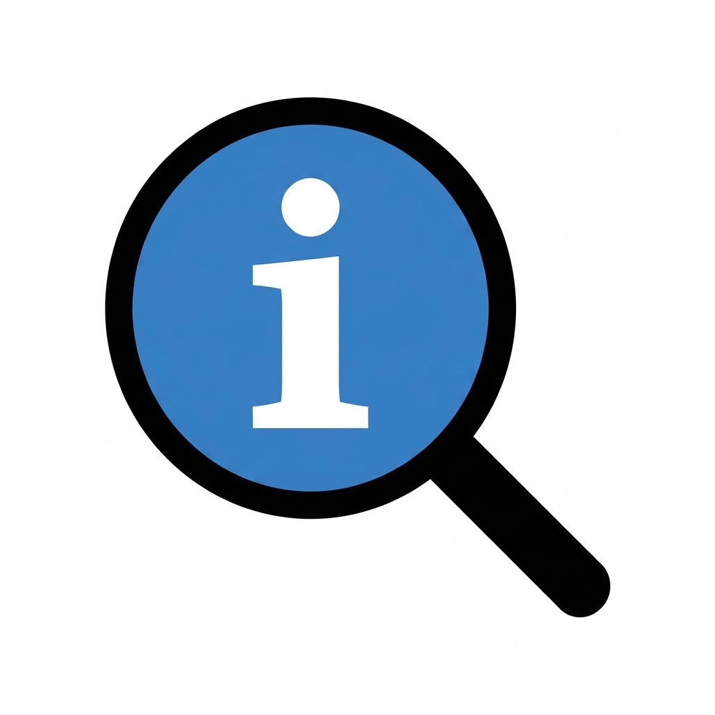 Lente d'ingrandimento che rappresenta informazioni.