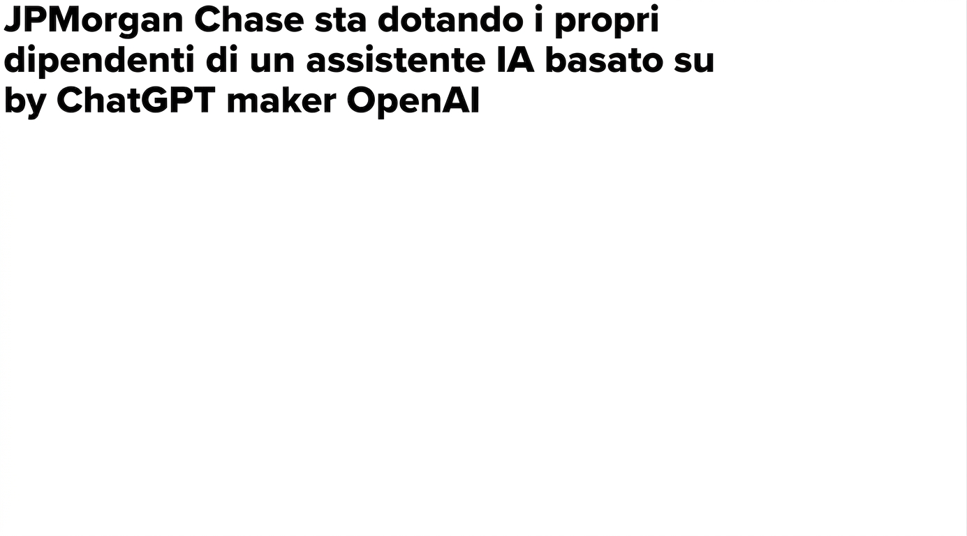 Titoli di giornale su aziende che sviluppano e adottano modelli GPT