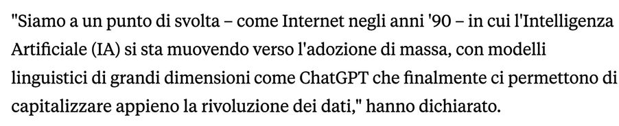 Titolo di news che evidenzia i progressi degli LLM come momento decisivo.