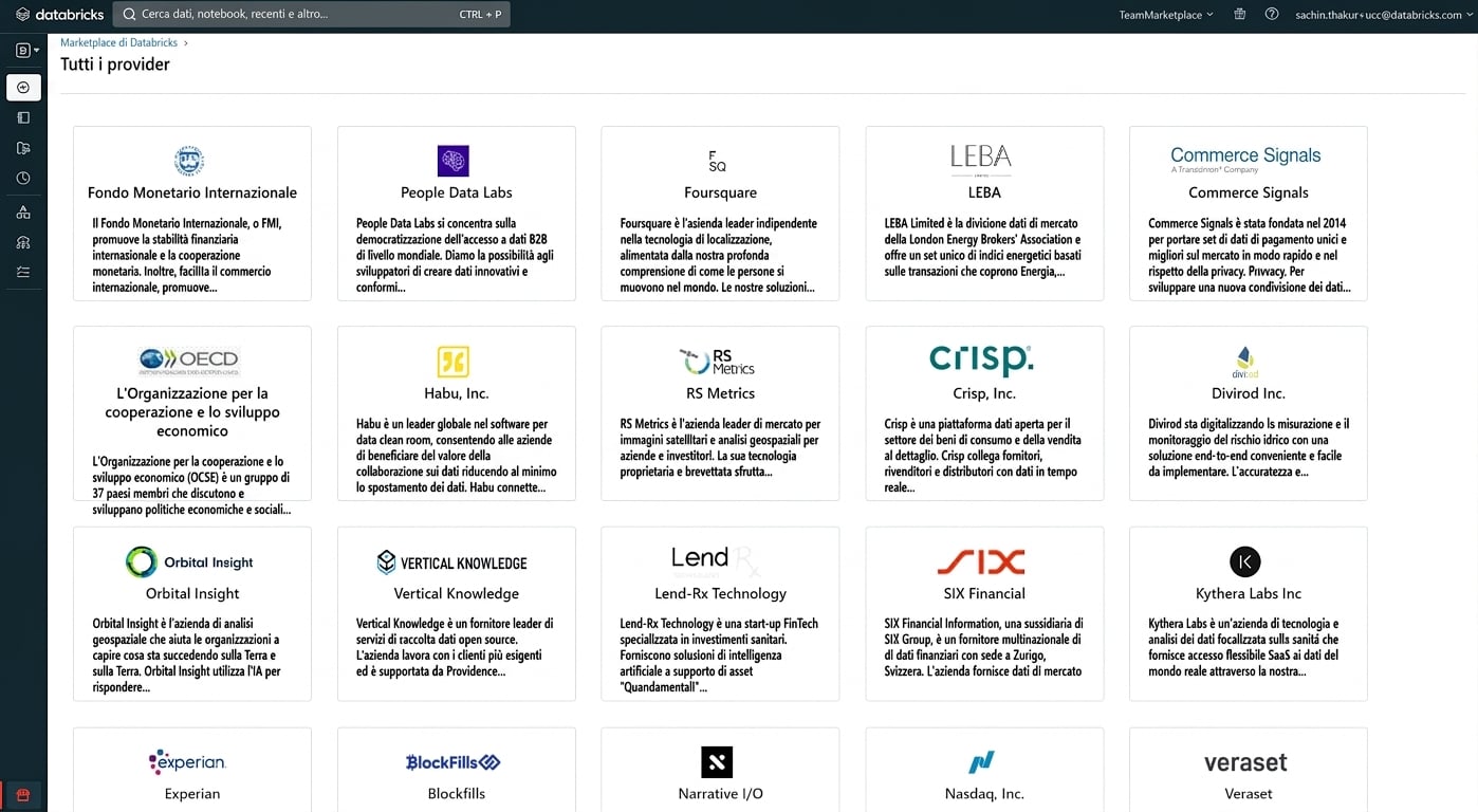 Screenshot Databricks Marketplace