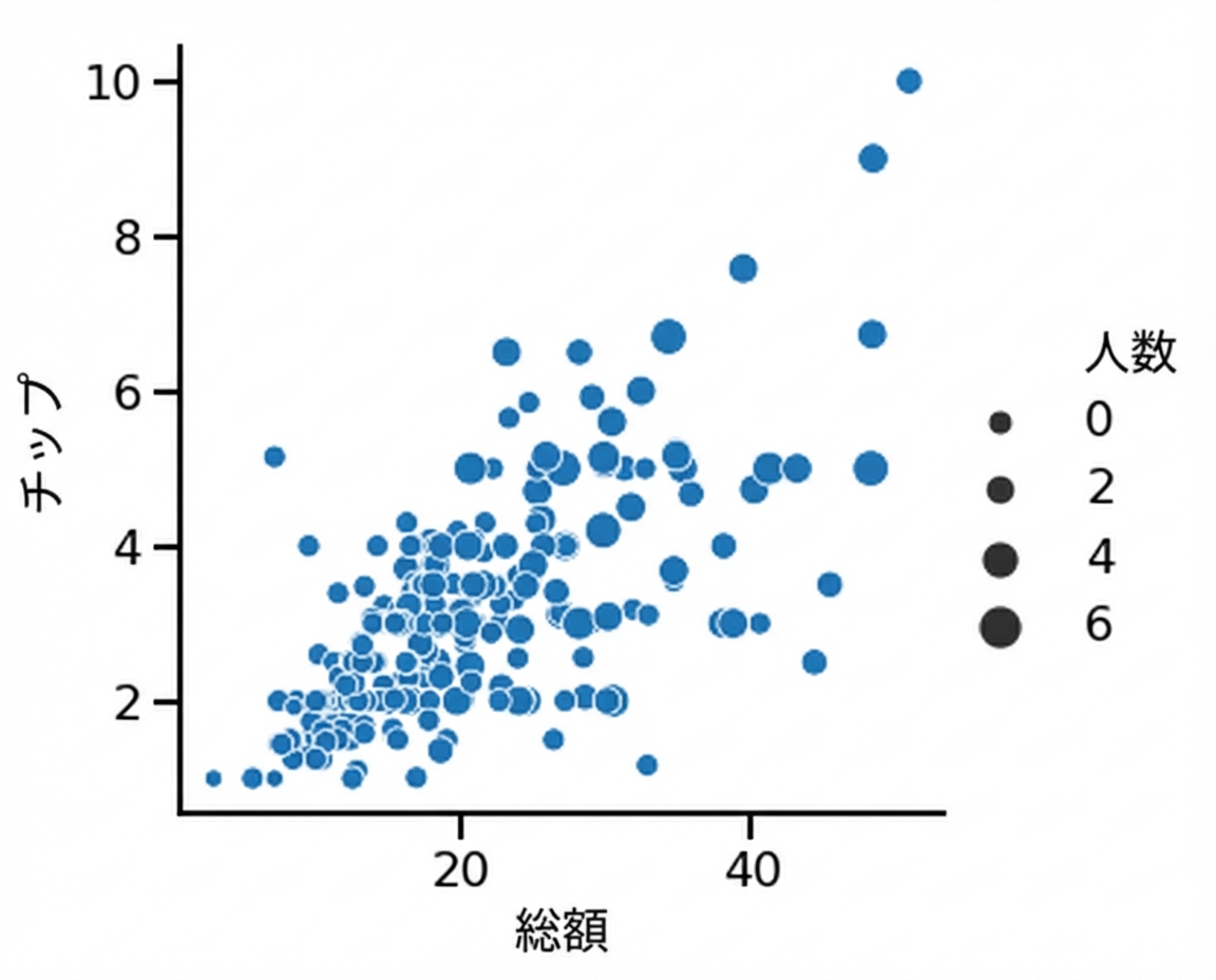 点サイズが異なる散布図