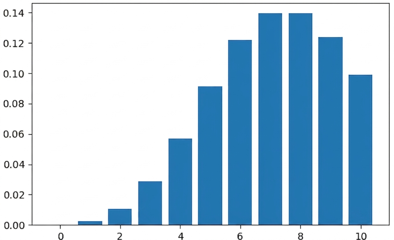 ポアソン分布、λ = 8