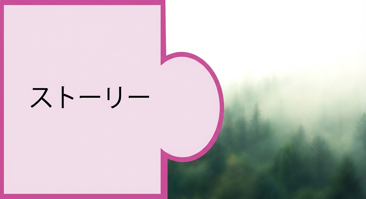 「story」という単語が書かれたパズルのピース
