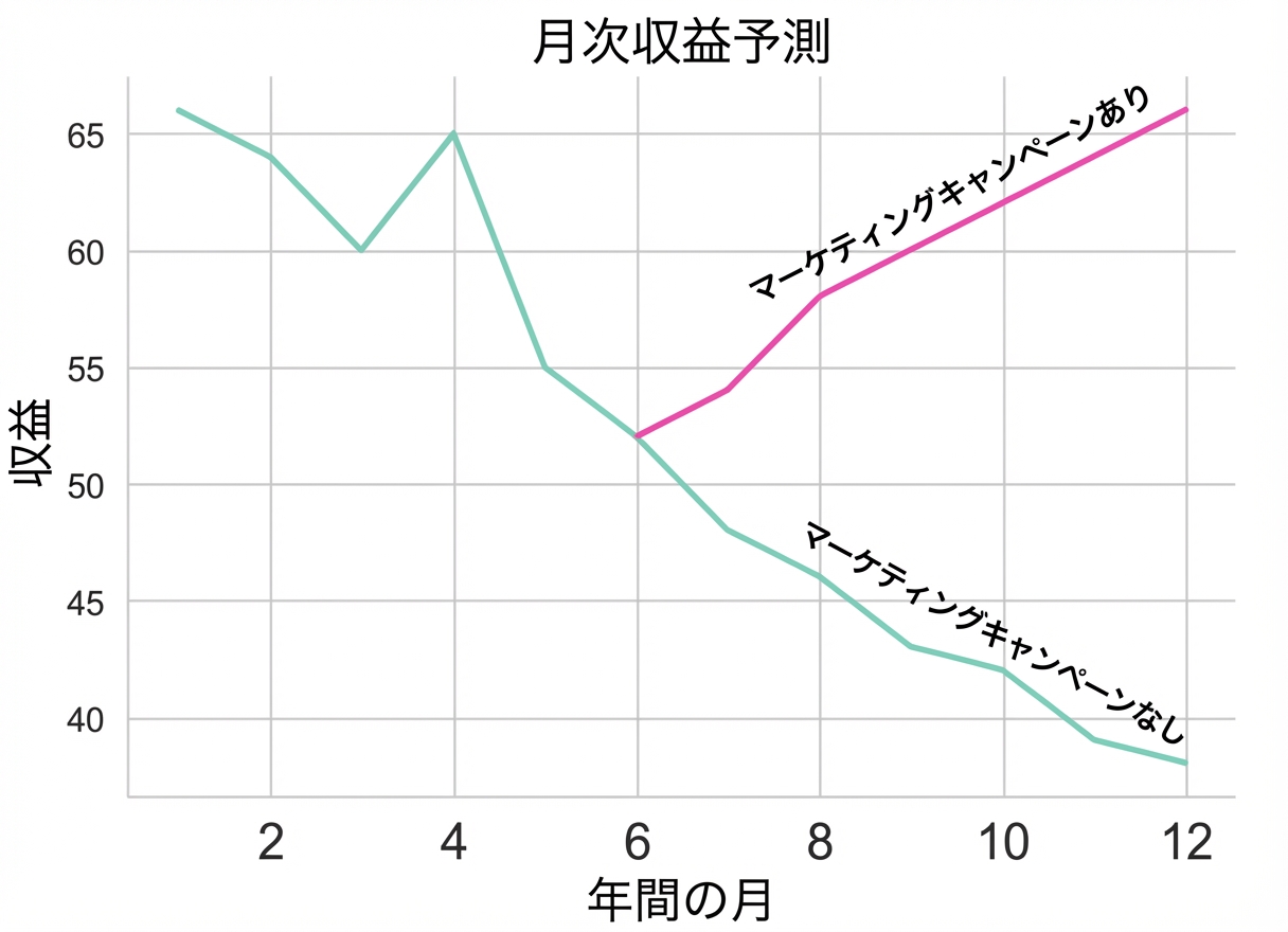 売上推移を示す折れ線グラフ