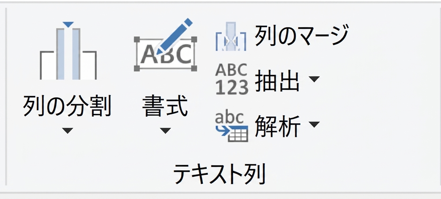 Power Query インターフェースのスクリーンショット。テキスト変換オプションを表示