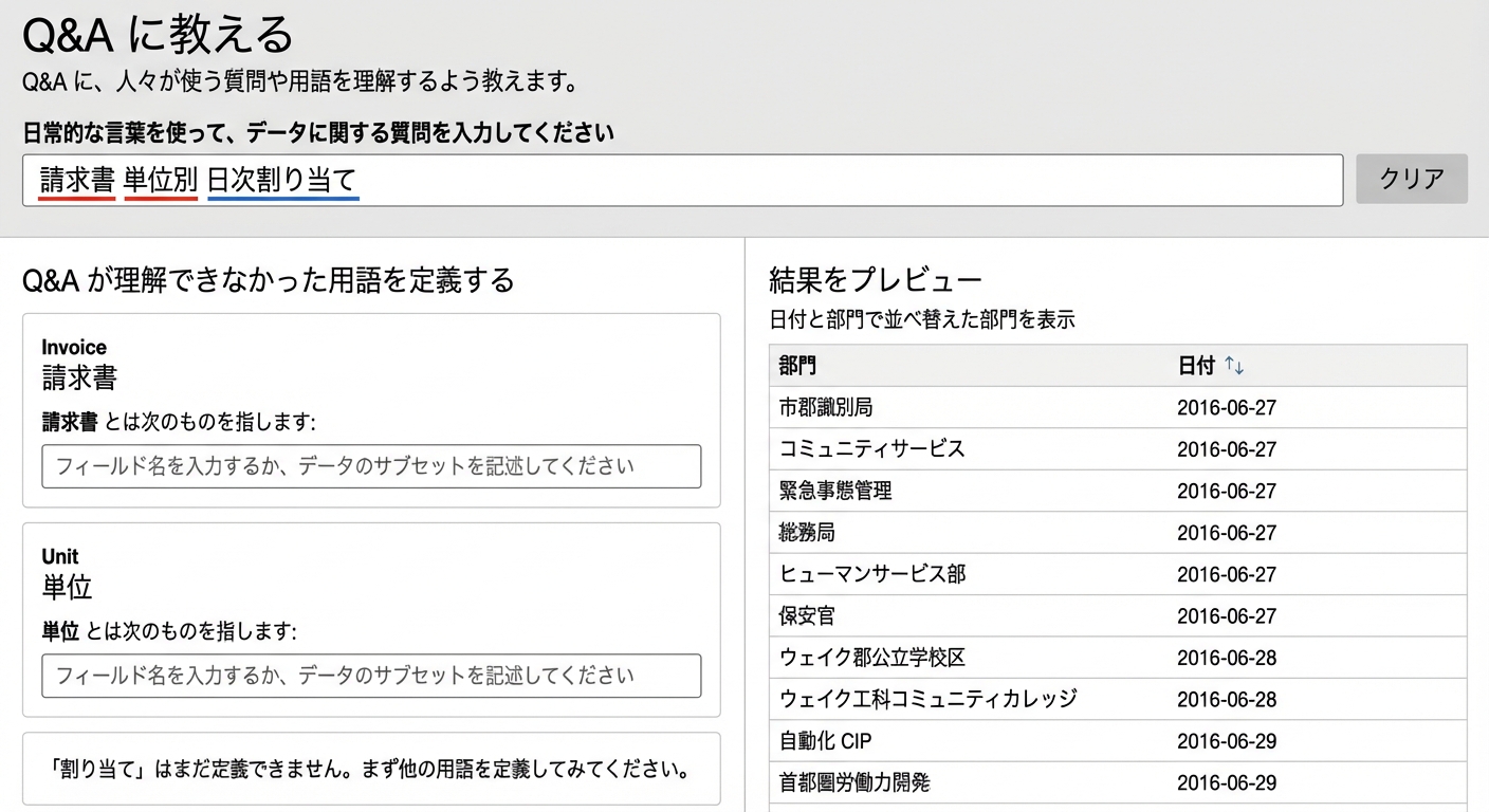 Teach Q&A 機能で用語を追加