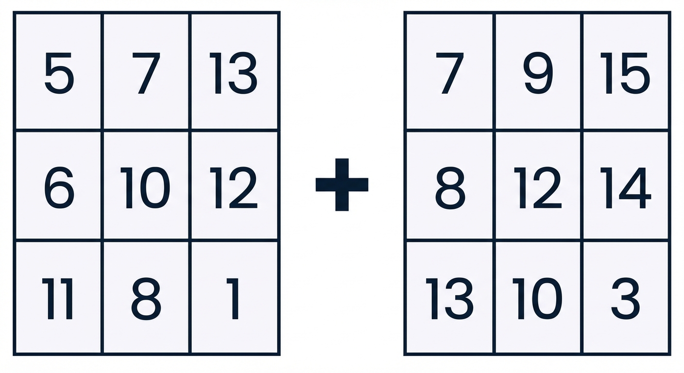 2次元配列に数値2を加算する様子を示す画像