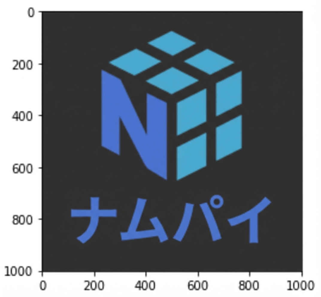 先ほどの NumPy ロゴ。白背景が濃い灰色に置き換わっている