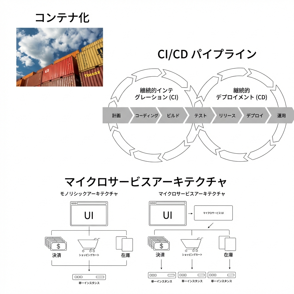 デプロイフェーズのマイクロサービスアーキテクチャ