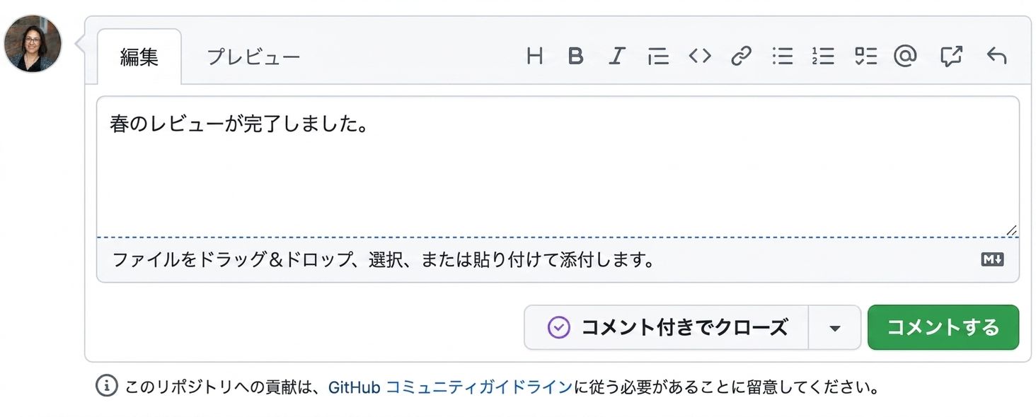 コメントのクローズ表示