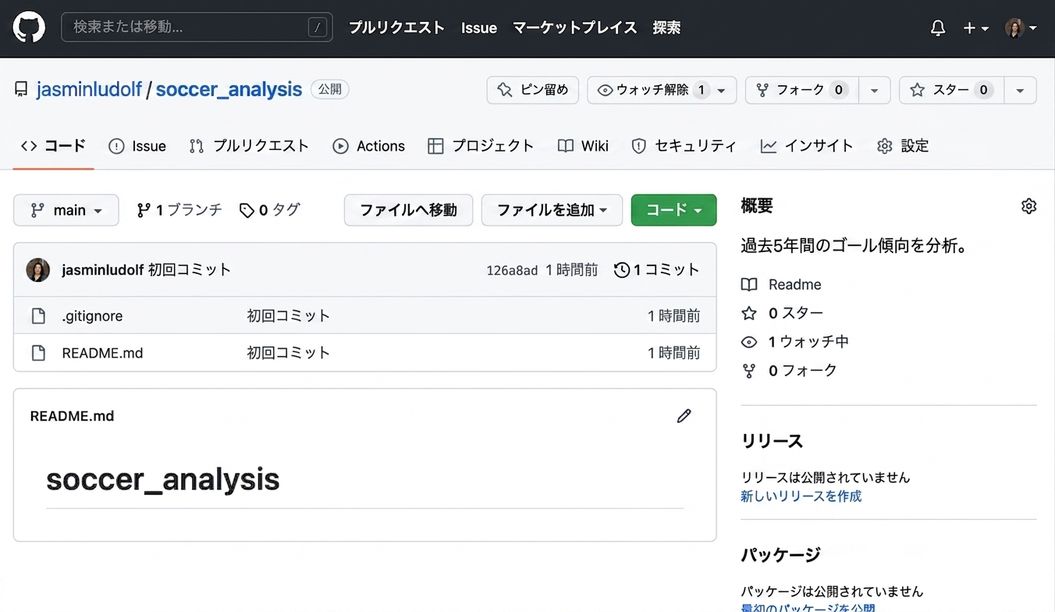 サッカー分析リポジトリのビュー