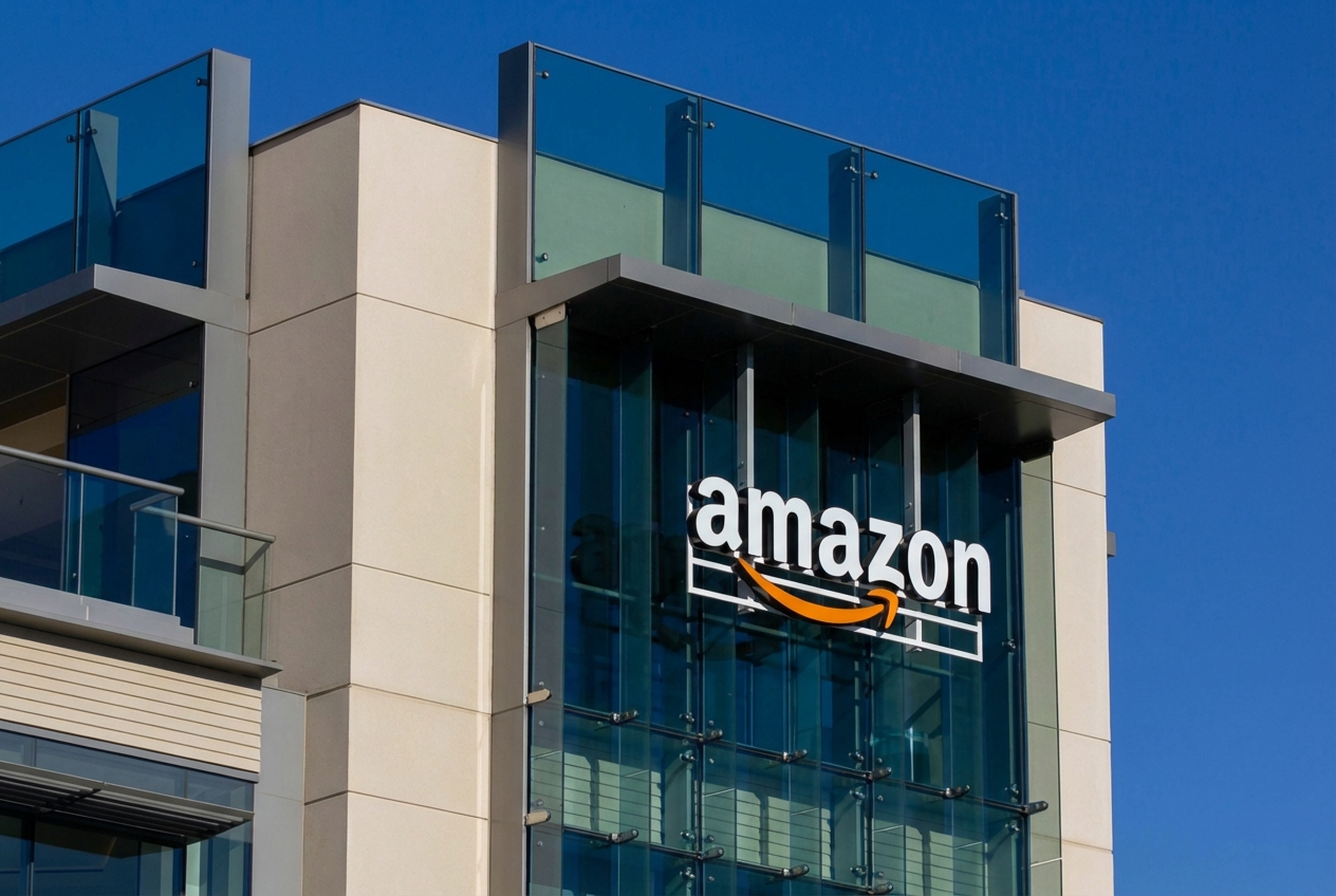 Amazonのオフィスビルの写真。