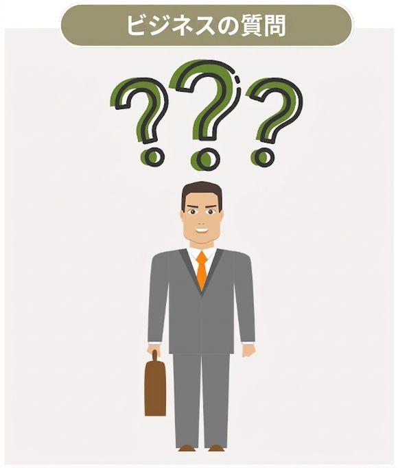 A business man asking questions