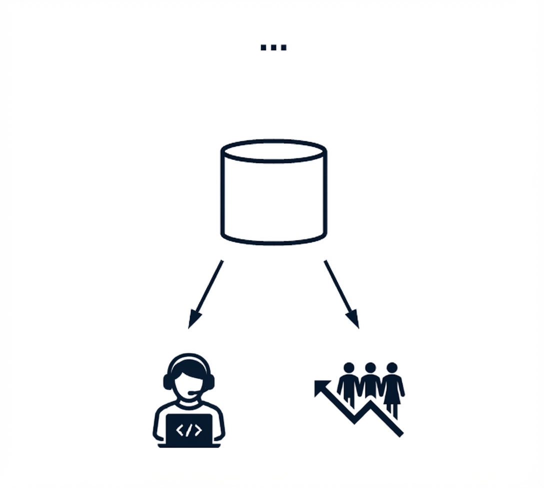 データ利用者がSQLデータベースにアクセス。