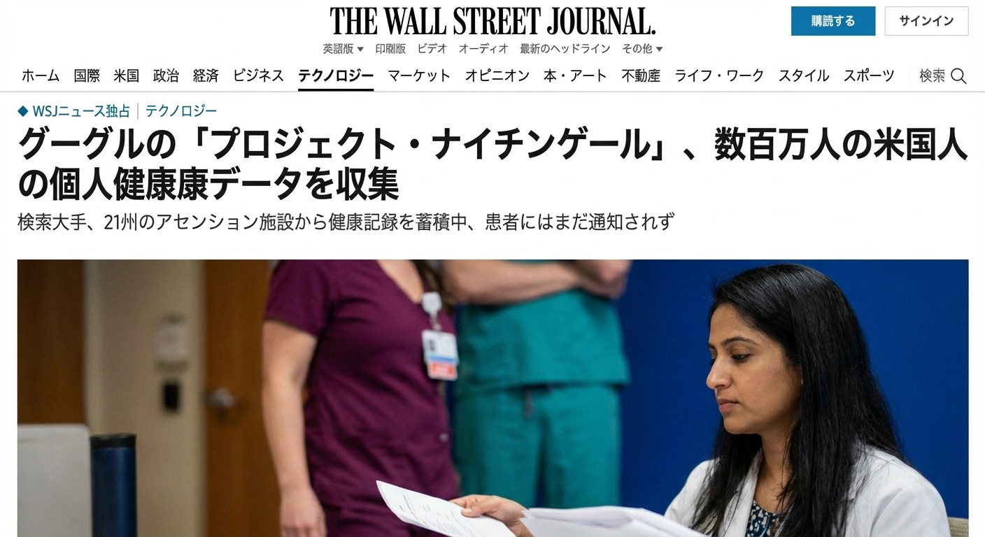 WSJが報じたGoogleのProject Nightingaleのスクリーンショット