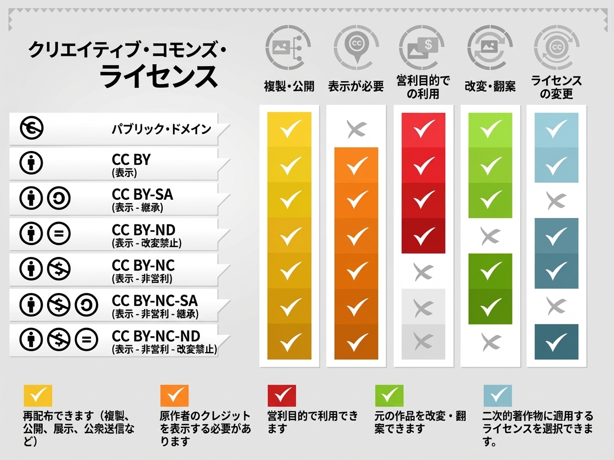CCライセンスの種類の図