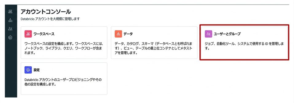 アカウントコンソールのユーザー