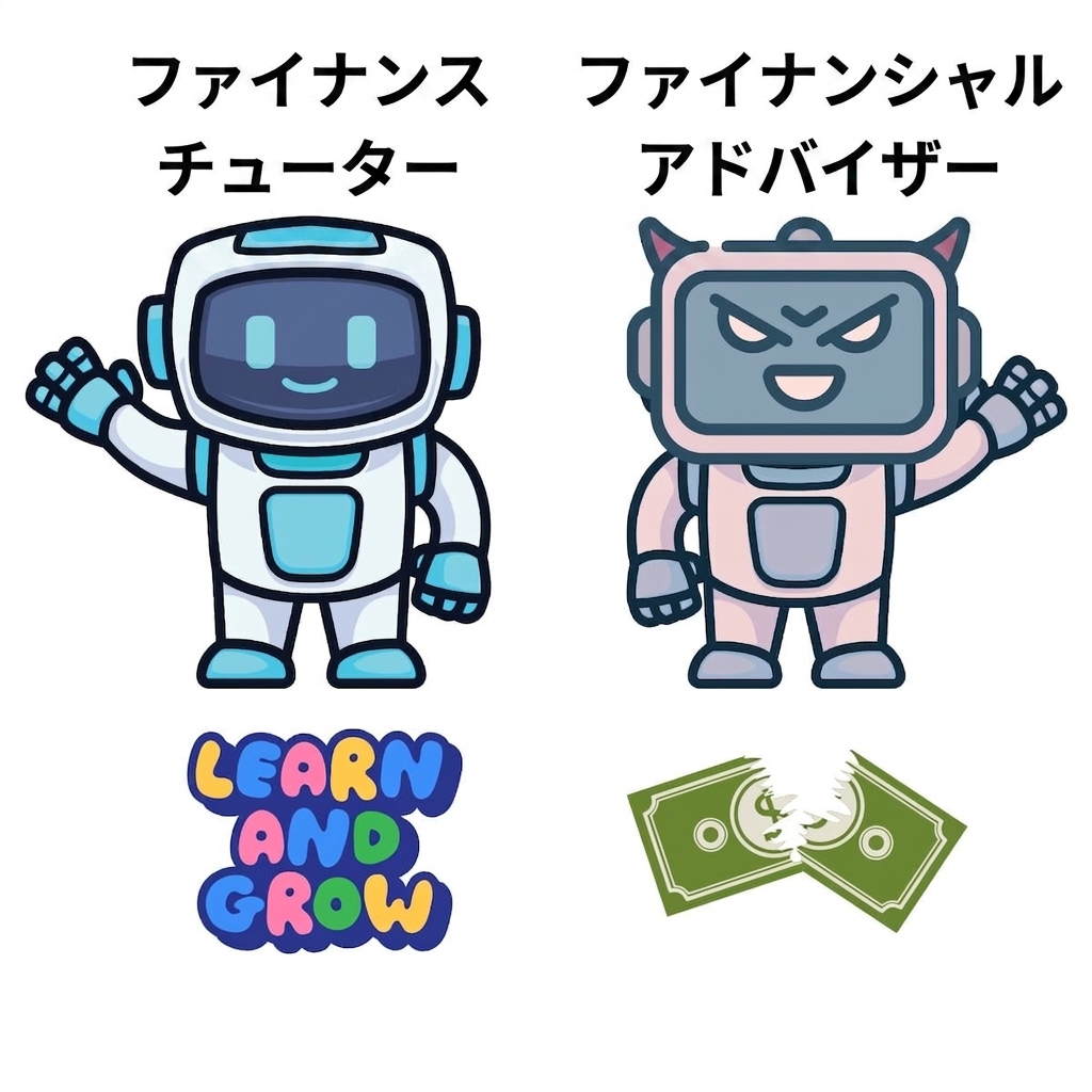 金融チューターのチャットボットと金融アドバイザーのチャットボット。