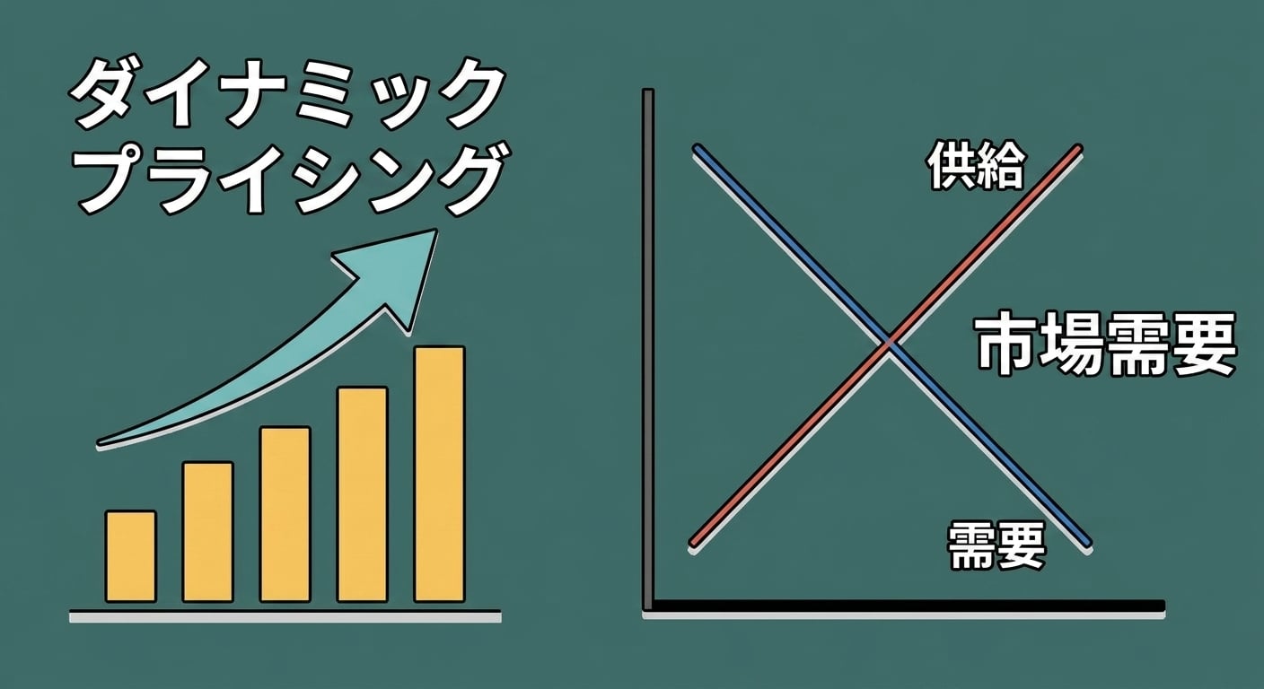 価格チャートと、市場需要を示すチャート。