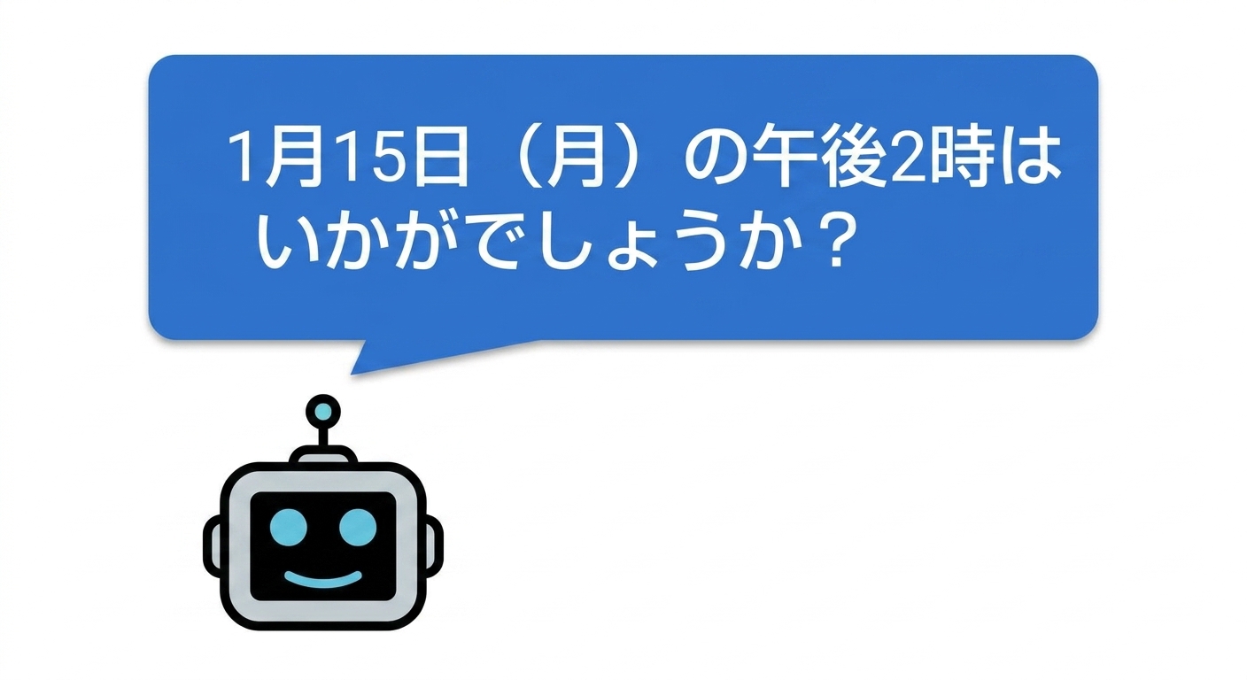 時間を提案するチャットボット。
