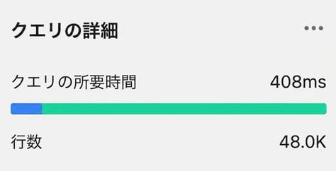 クエリ結果の行とON条件付きの時間詳細