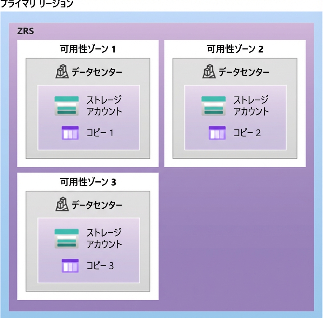 ゾーン冗長ストレージ構成の図