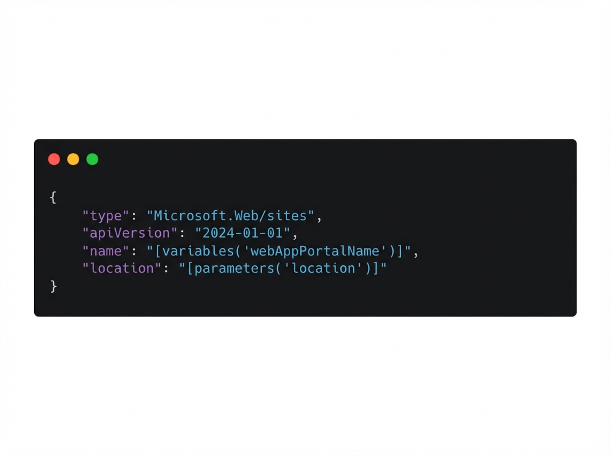 4 つのプロパティを持つ JSON 形式の例