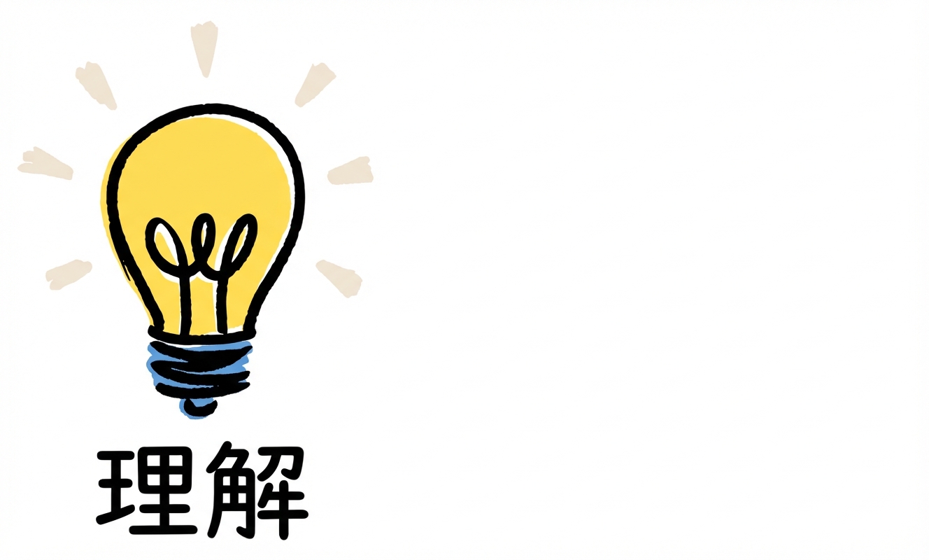 理解を表す電球と脳のアイコン