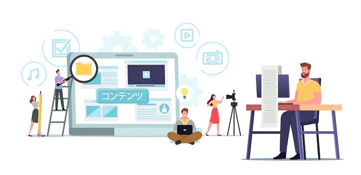 テキスト・動画・画像などのデータタイプを扱う人々の画像
