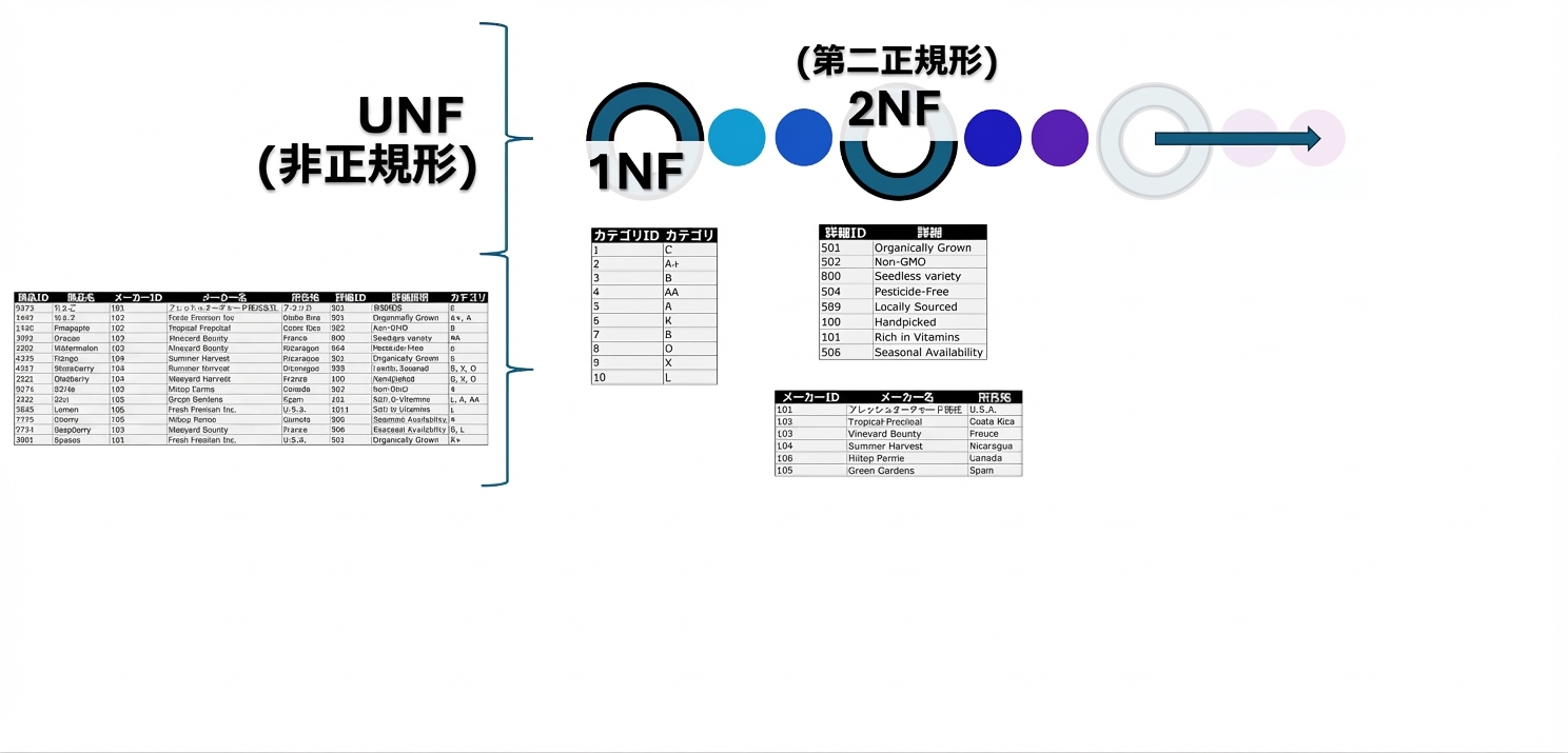 Allproducts データ、UNFから2NFへ