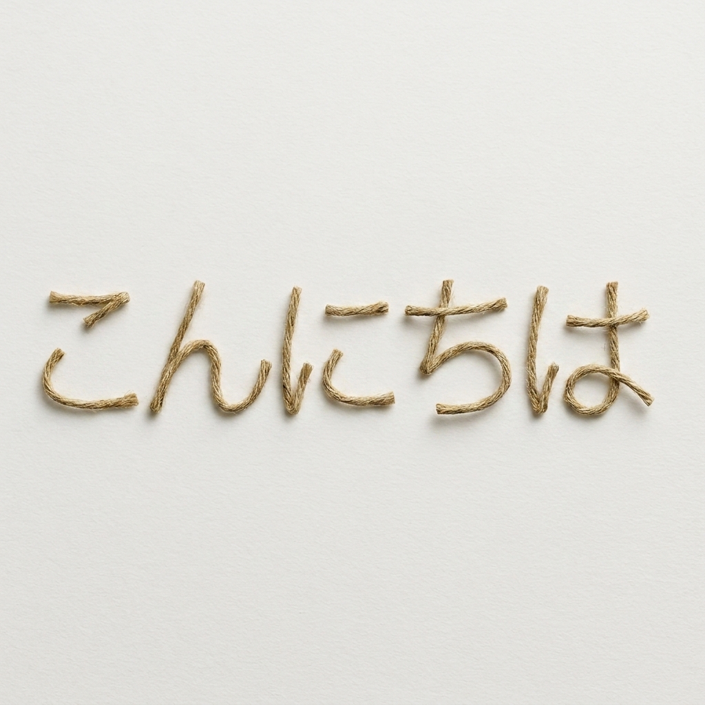 Hello written with string
