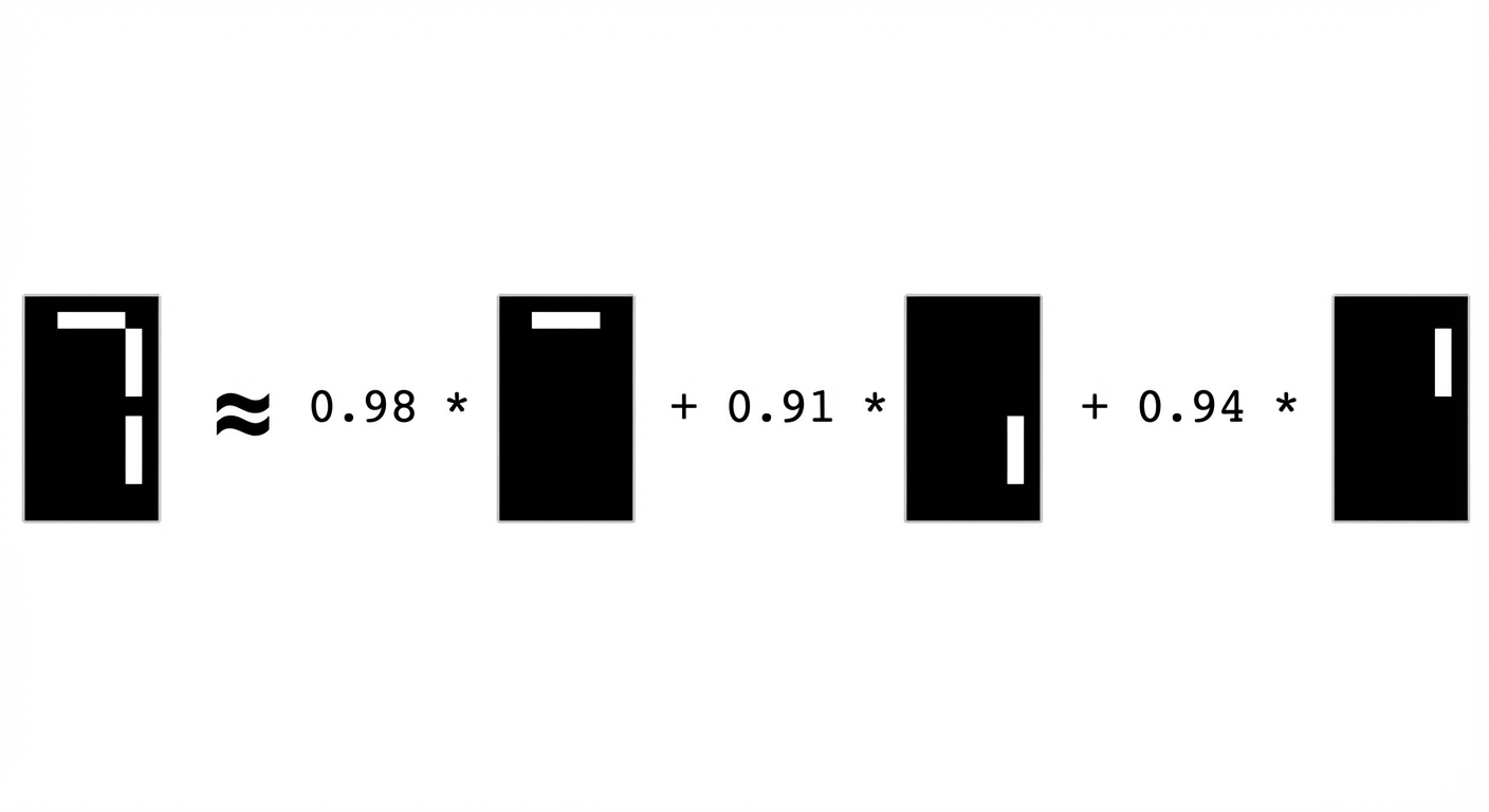 3本のストライプのボックス ≈ 0.98×1本のストライプのボックス + 0.91×別のストライプのボックス + 0.95×別のストライプのボックス