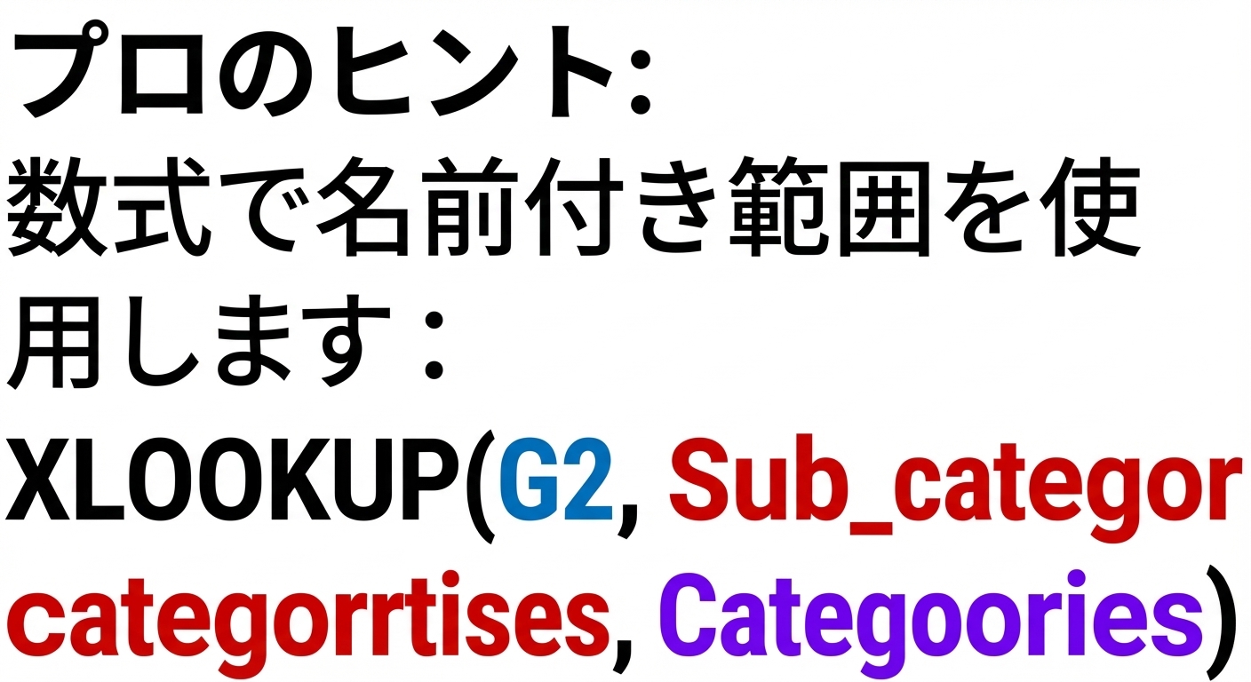 名前付き範囲を使ったXLOOKUP