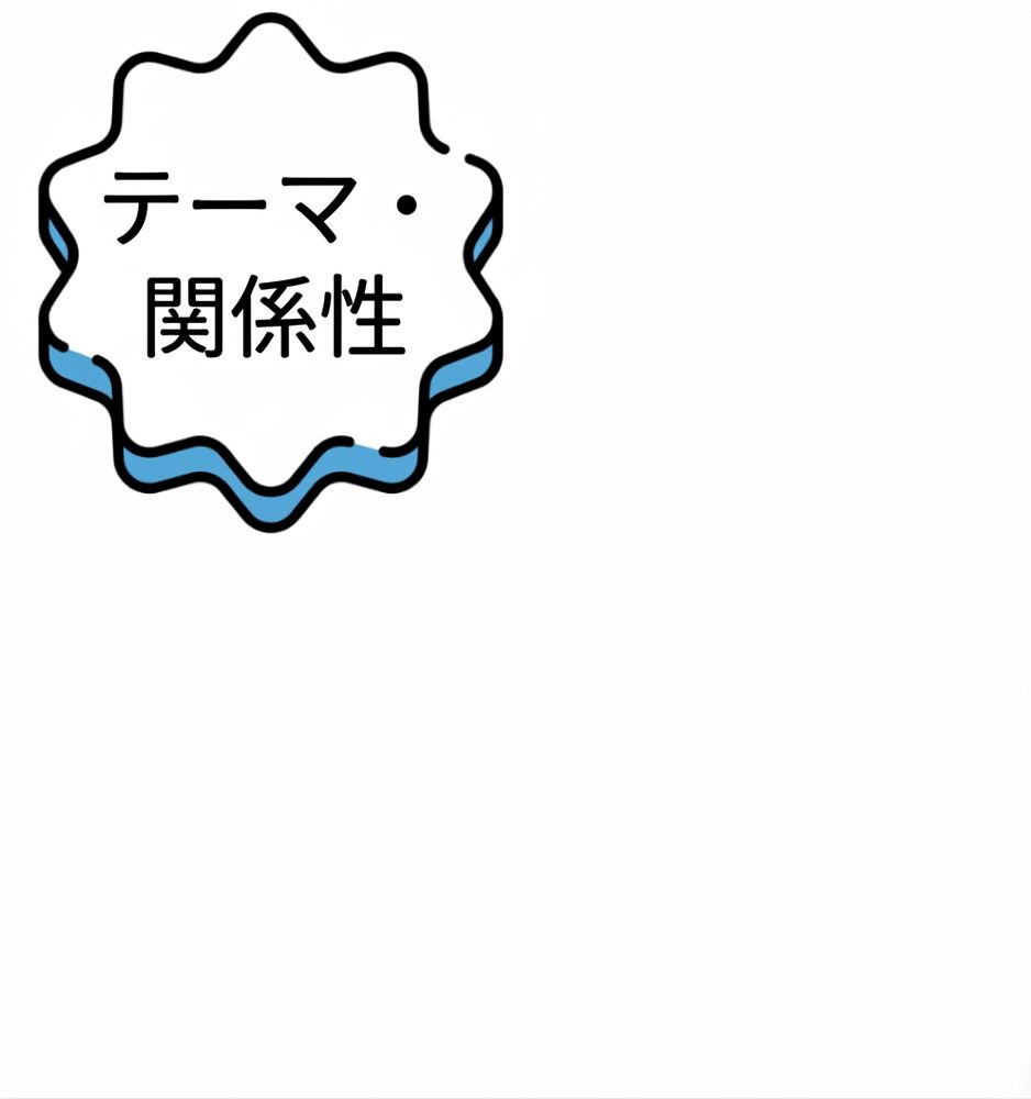 「テーマと関係性」を含むバブル。